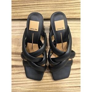 Dolce Vita Padded Mule Heels - Chunky Block Heel - Black‎ - Size 6